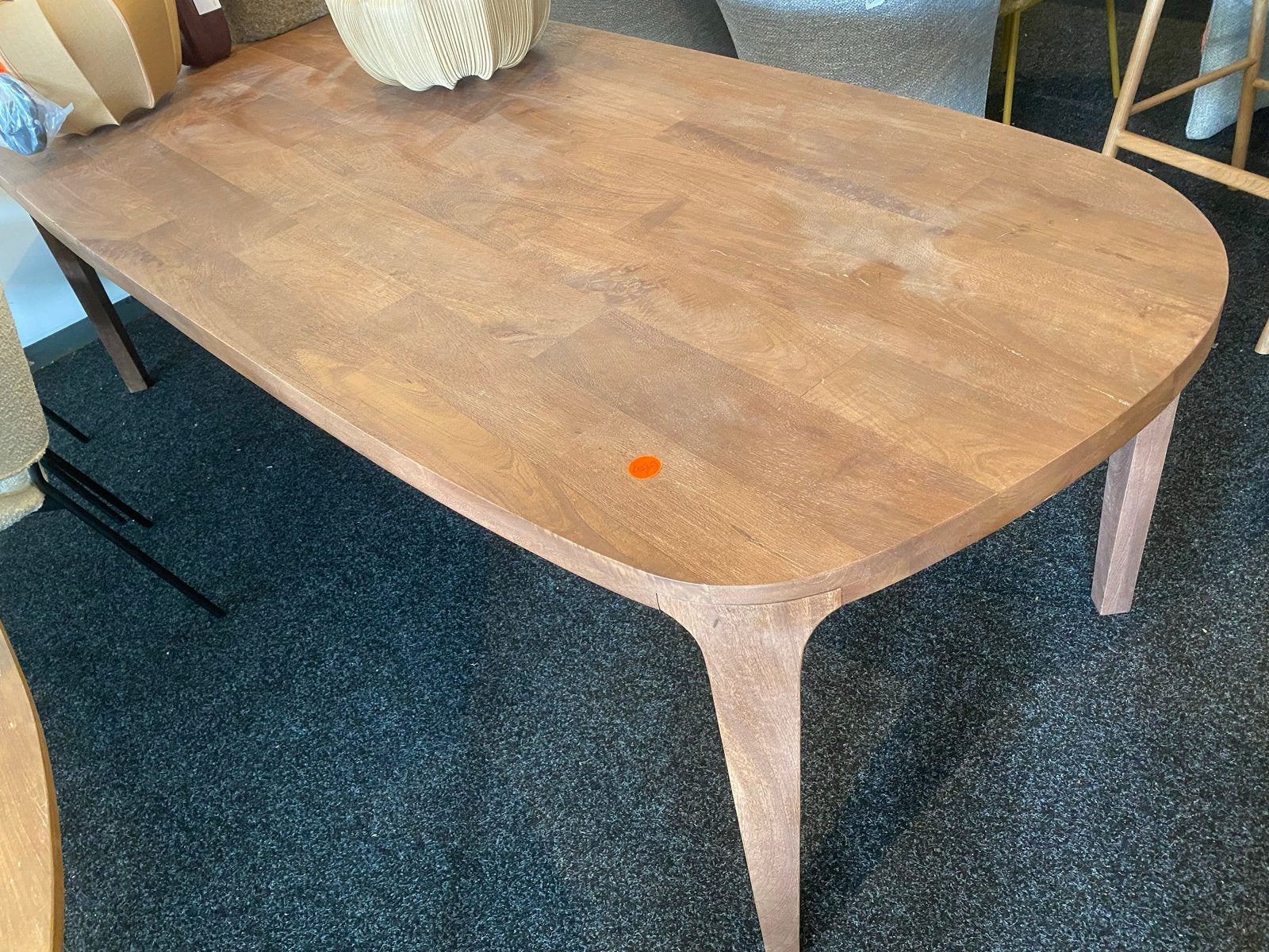 Organische massief houten eettafel 280x100 cm, Ophalen, 100 tot 150 cm, Vijf personen of meer, Overige vormen