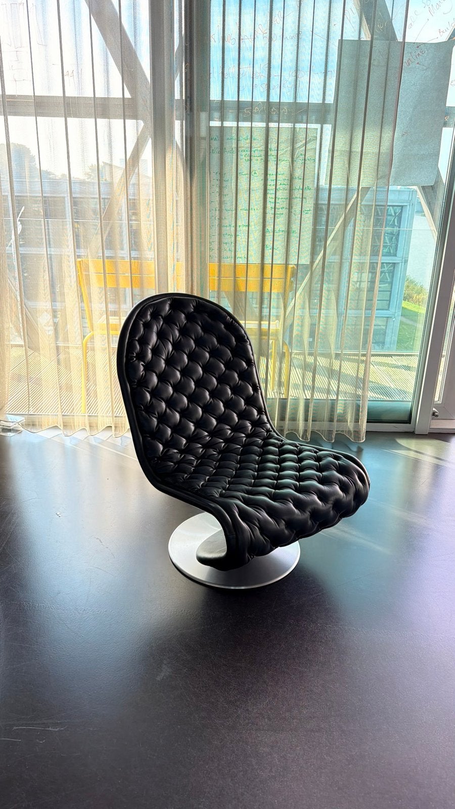 Verner Panton Verpan System 1-2-3 Lounge Stoel - Zwart Leer, Ophalen, Gebruikt, Zwart, Leer