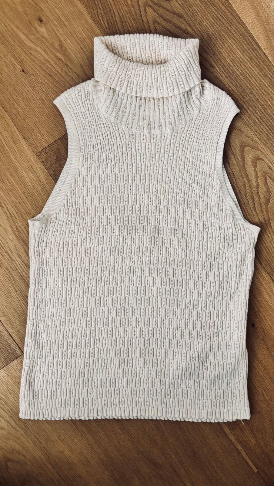 Creme mouwloze top met col van Vanilia maat 38, Maat 38/40 (M), Beige, Ophalen of Verzenden, Zo goed als nieuw
