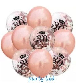 30 jaar ballonnen set nr C617, Ophalen of Verzenden, Nieuw, Versiering, Verjaardag