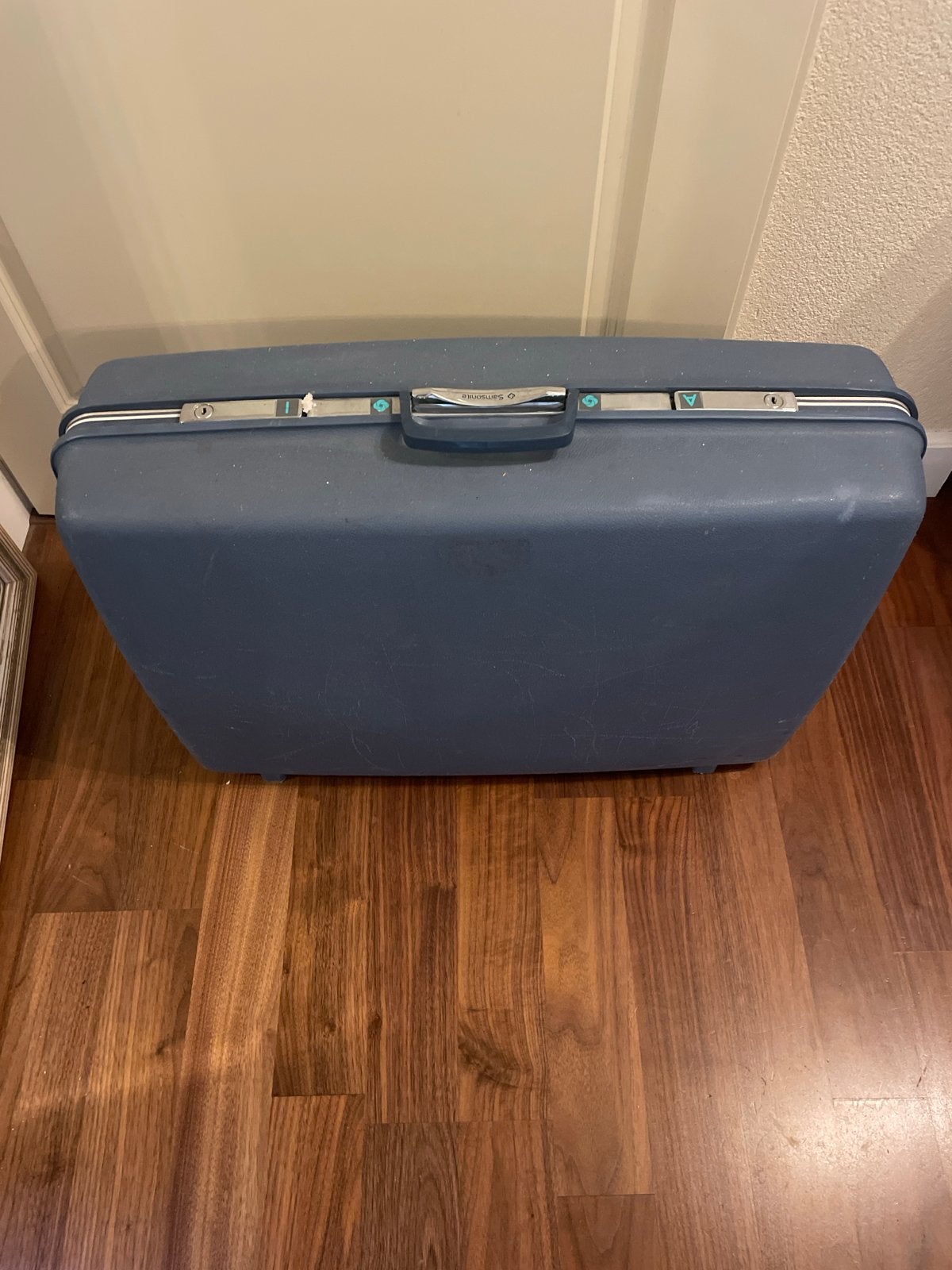 Vintage Samsonite koffer - Blauw, hard kunststof, Gebruikt, Hard kunststof, 45 tot 55 cm, Slot