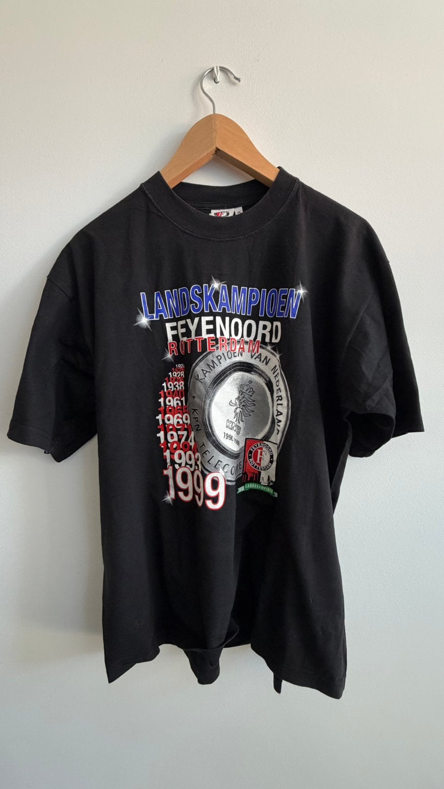 Feyenoord Landskampioen 1999 Vintage T-shirt – M – Origineel, Verzamelen, Ophalen of Verzenden, Zo goed als nieuw, Feyenoord, Shirt
