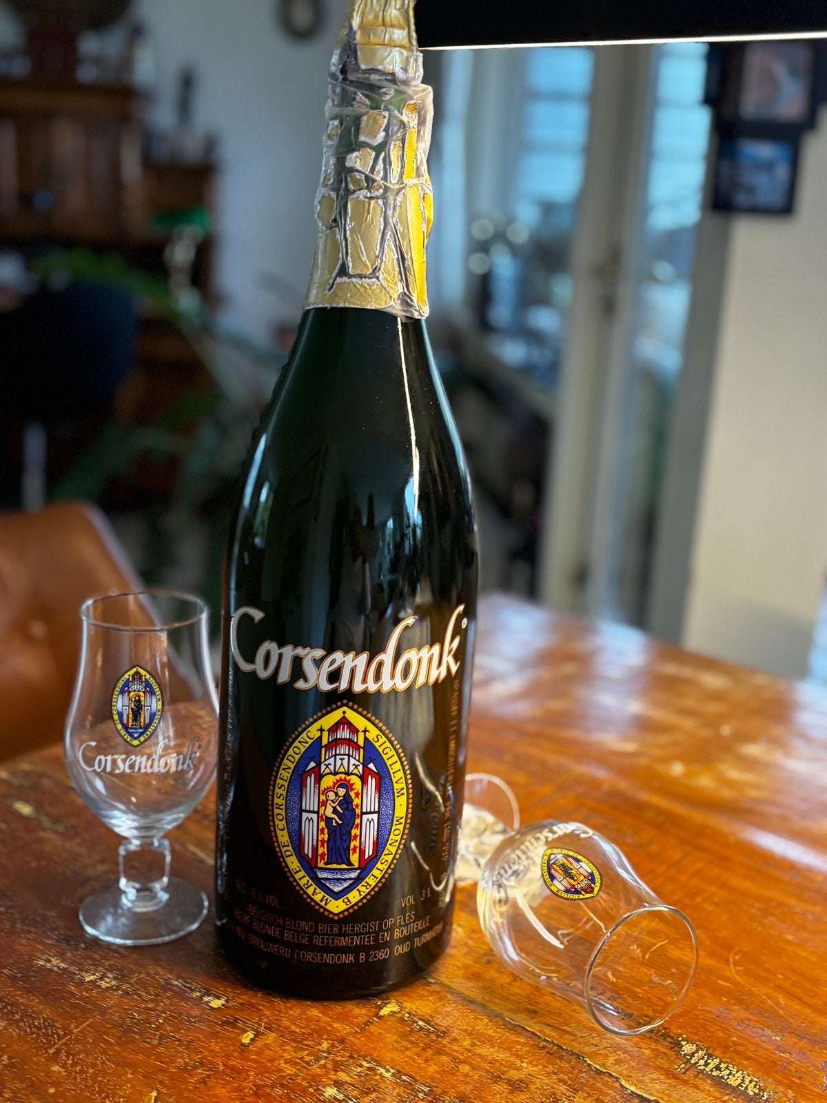 3ltr.Corsendonck fullcolour zeefdruk etiket; ONGEOPEND!, Verzamelen, Ophalen, Zo goed als nieuw, Overige typen, Overige merken