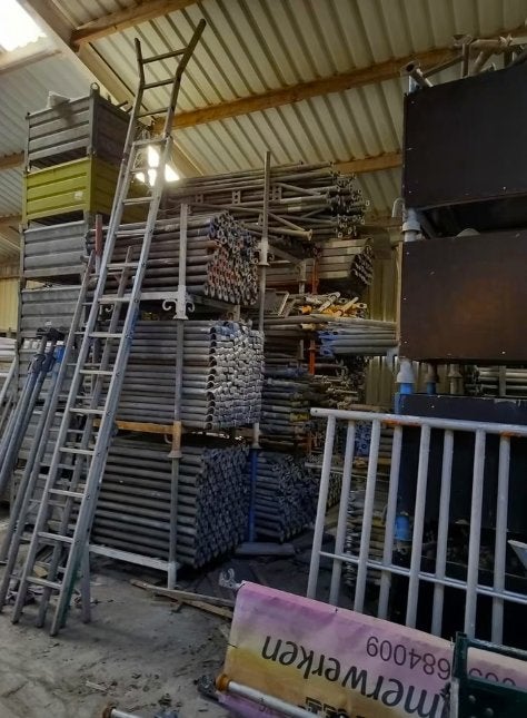 Cuplock steiger te koop., Doe-het-zelf en Verbouw, Ophalen, Gebruikt, Daksteiger, 5 meter of hoger
