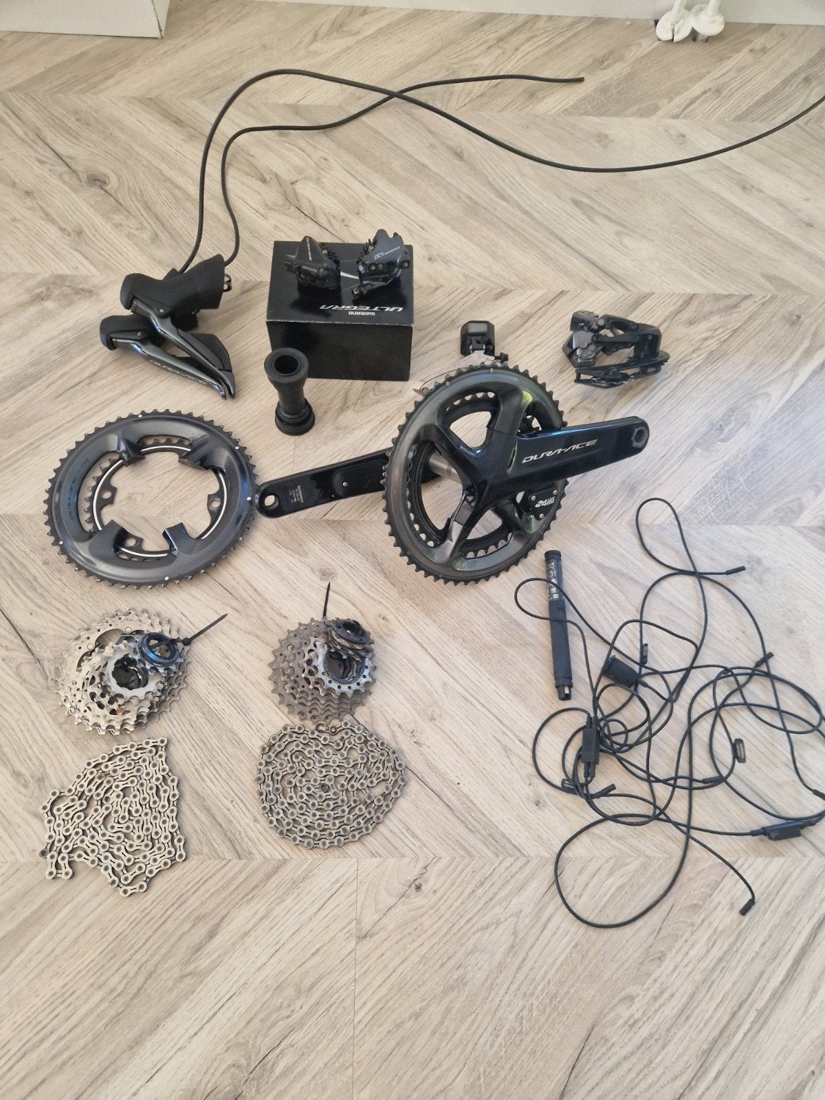Shimano Dura Ace DI2 R9170 groepset incl. verm. meter, Crankstel of Pedalen, Ophalen of Verzenden, Zo goed als nieuw, Racefiets
