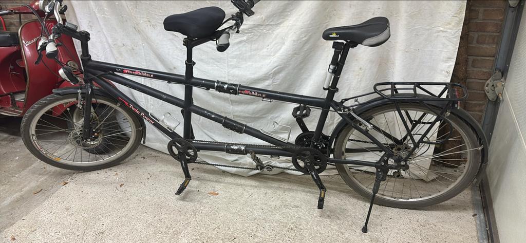 Tandem Mountainbike - Twin Power, Gebruikt, Vering, 51 tot 55 cm, Meer dan 20 versnellingen