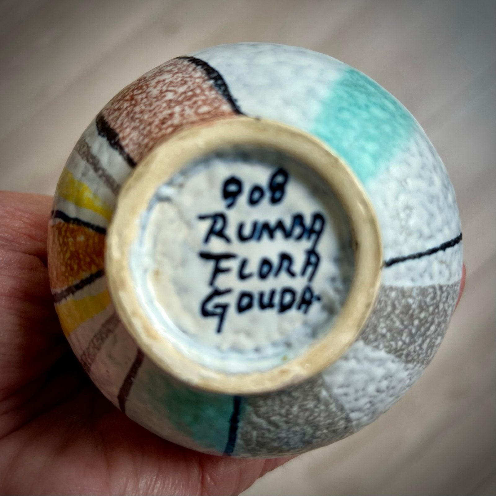 Gouds Plateel vaasje - Flora Gouda Rumba 908, Ophalen
