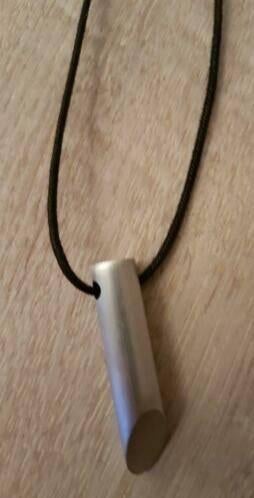 Ketting met hanger massieve hanger, Ophalen of Verzenden, Zo goed als nieuw, Zilver, Overige materialen