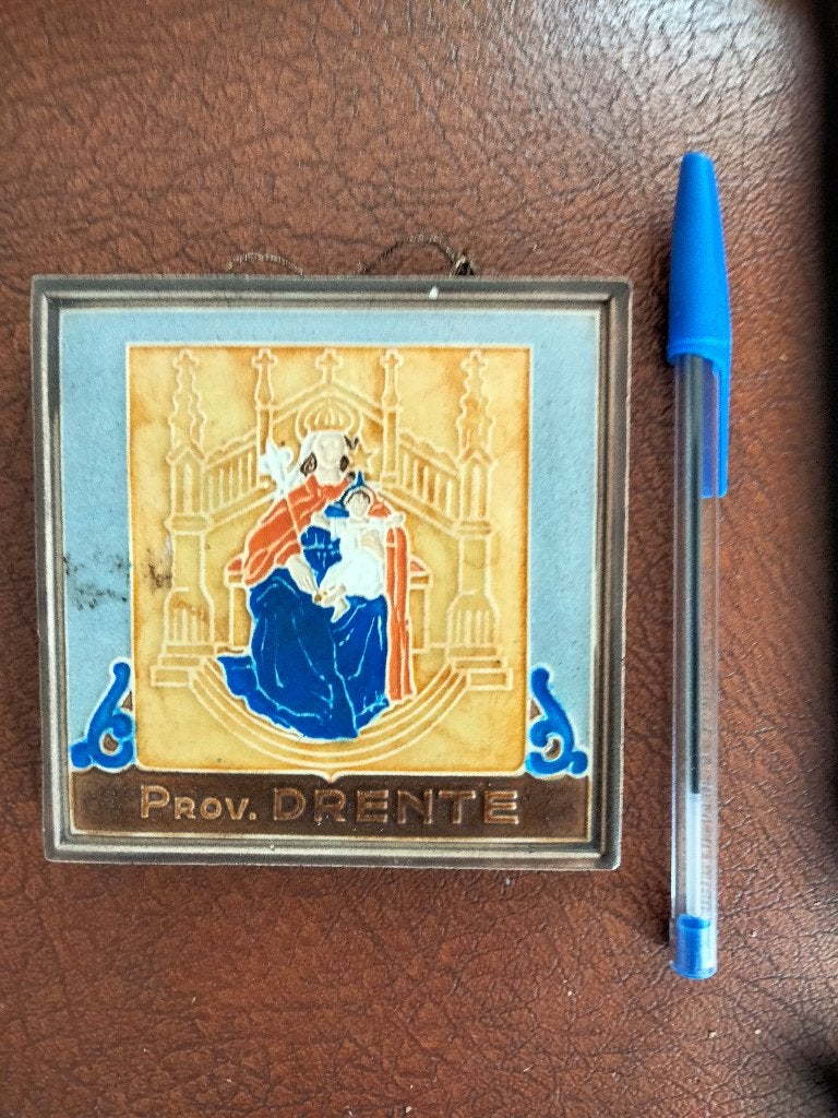 tegel met het wapen van de provincie drenthe, Antiek en Kunst, Antiek | Wandborden en Tegels, Ophalen of Verzenden