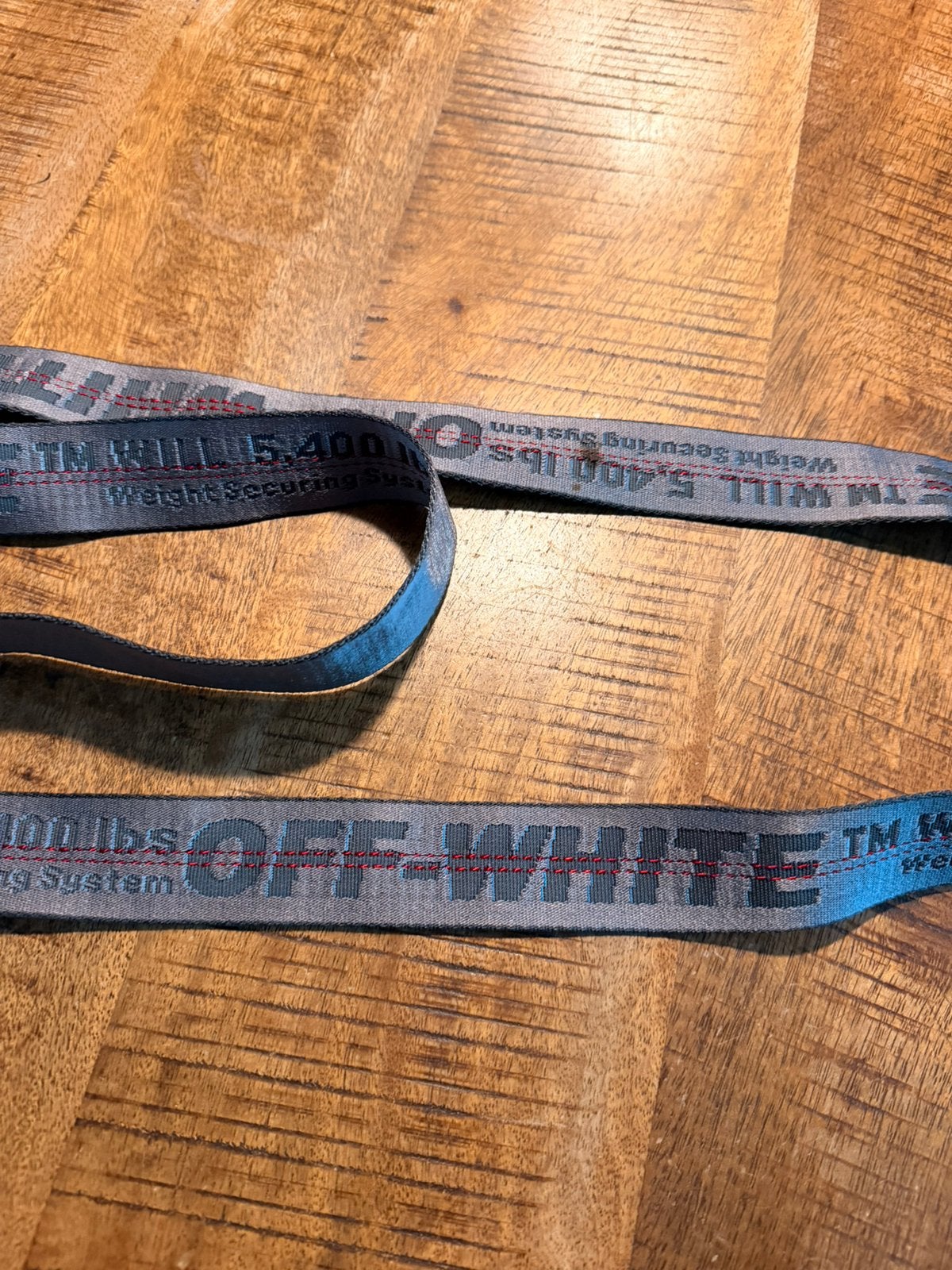 Off-White riem grijs, Kleding | Heren, Riemen en Ceinturen, Ophalen of Verzenden, Zo goed als nieuw, Overige kleuren, 115 cm of meer
