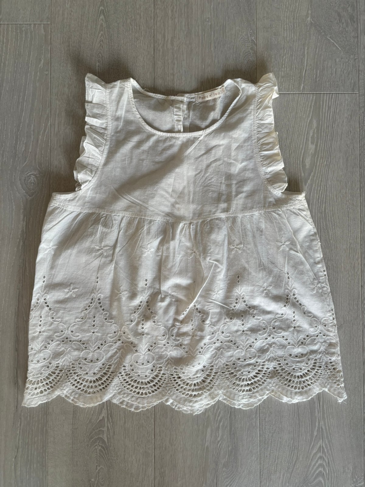 Peace ‘n Love Katoenen Broderie Blouse Small, Kleding | Dames, Wit, Ophalen of Verzenden, Zo goed als nieuw, Maat 36 (S)
