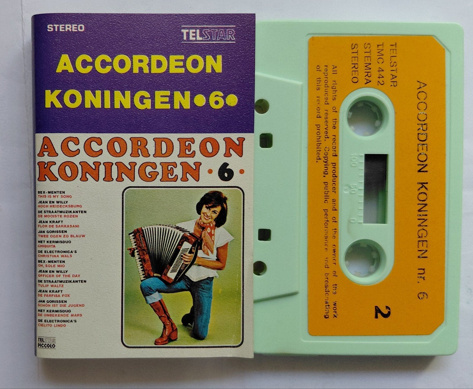 TMC  - 442.  Accordeon Koningen •6•, Cd's en Dvd's, Cassettebandjes, Zo goed als nieuw, 1 bandje, Verzenden