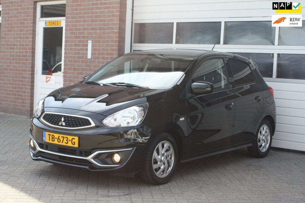 Mitsubishi Space Star 1.2 Connect Pro, Garantie, Airco, Lich, Auto's, Mitsubishi, Voorwielaandrijving, Gebruikt, Zwart, Origineel Nederlands