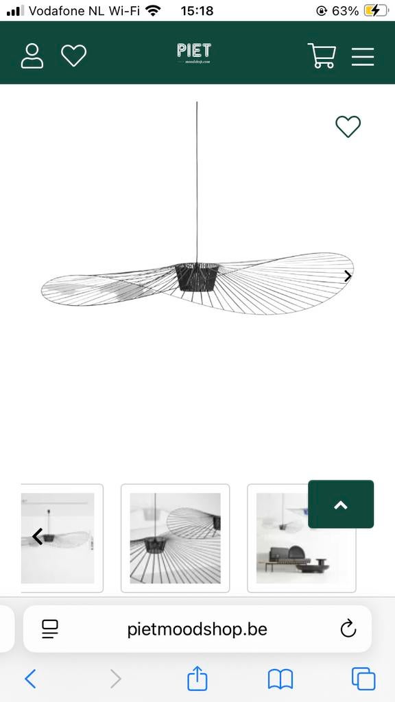 Originele Petite Friture Vertigo hanglamp large, Huis en Inrichting, Lampen | Hanglampen, Ophalen, Zo goed als nieuw, Metaal, 75 cm of meer
