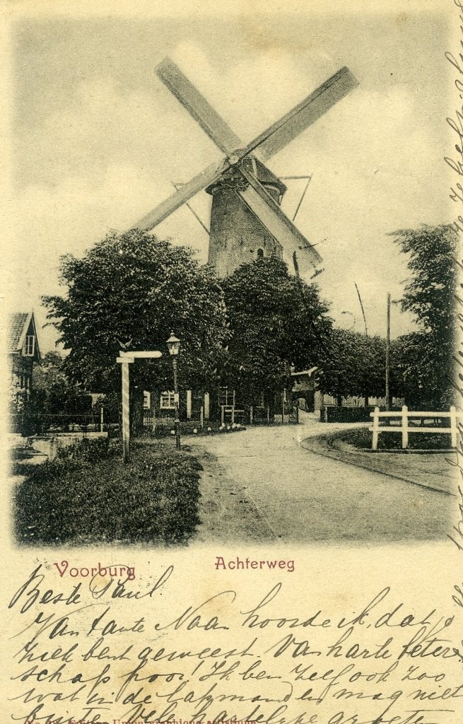 ansichtkaart molen Voorburg, Ophalen of Verzenden, Voor 1920, Gelopen, Zuid-Holland