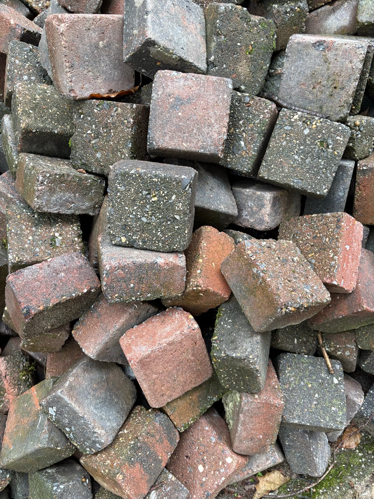 Klinkertjes 10x10cm - 7m², Gebruikt, Klinkers, Beton, 5 tot 10 m²