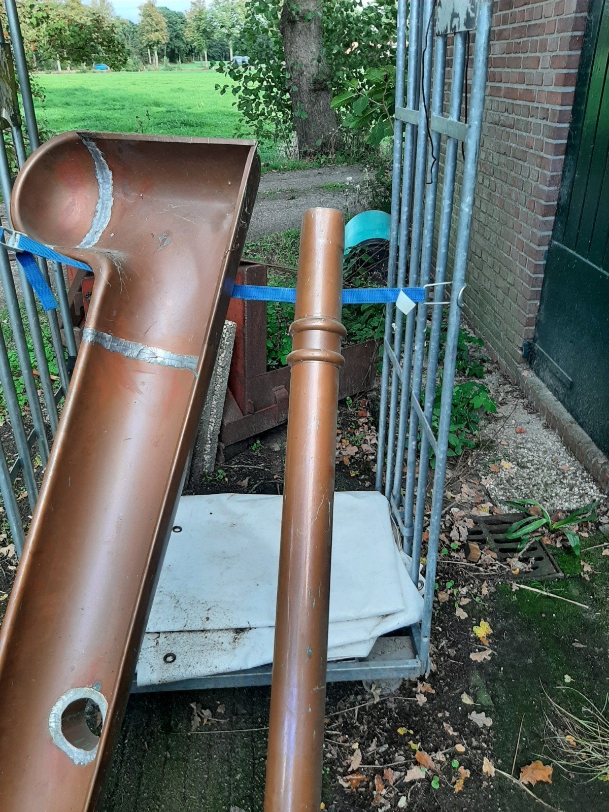koperen dakgoot hulpstukken, Ophalen, Steen of Klei, Blauw, Overige typen