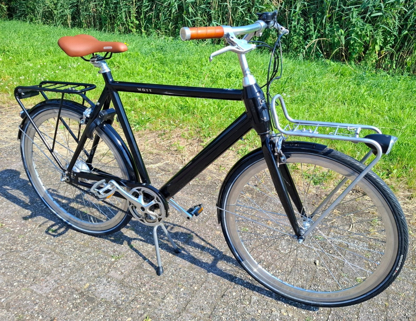 Stijlvolle elektrische Watt herenfiets/E-bike, Caferacer ✅️, Versnellingen, Zo goed als nieuw, 57 tot 61 cm, Ophalen