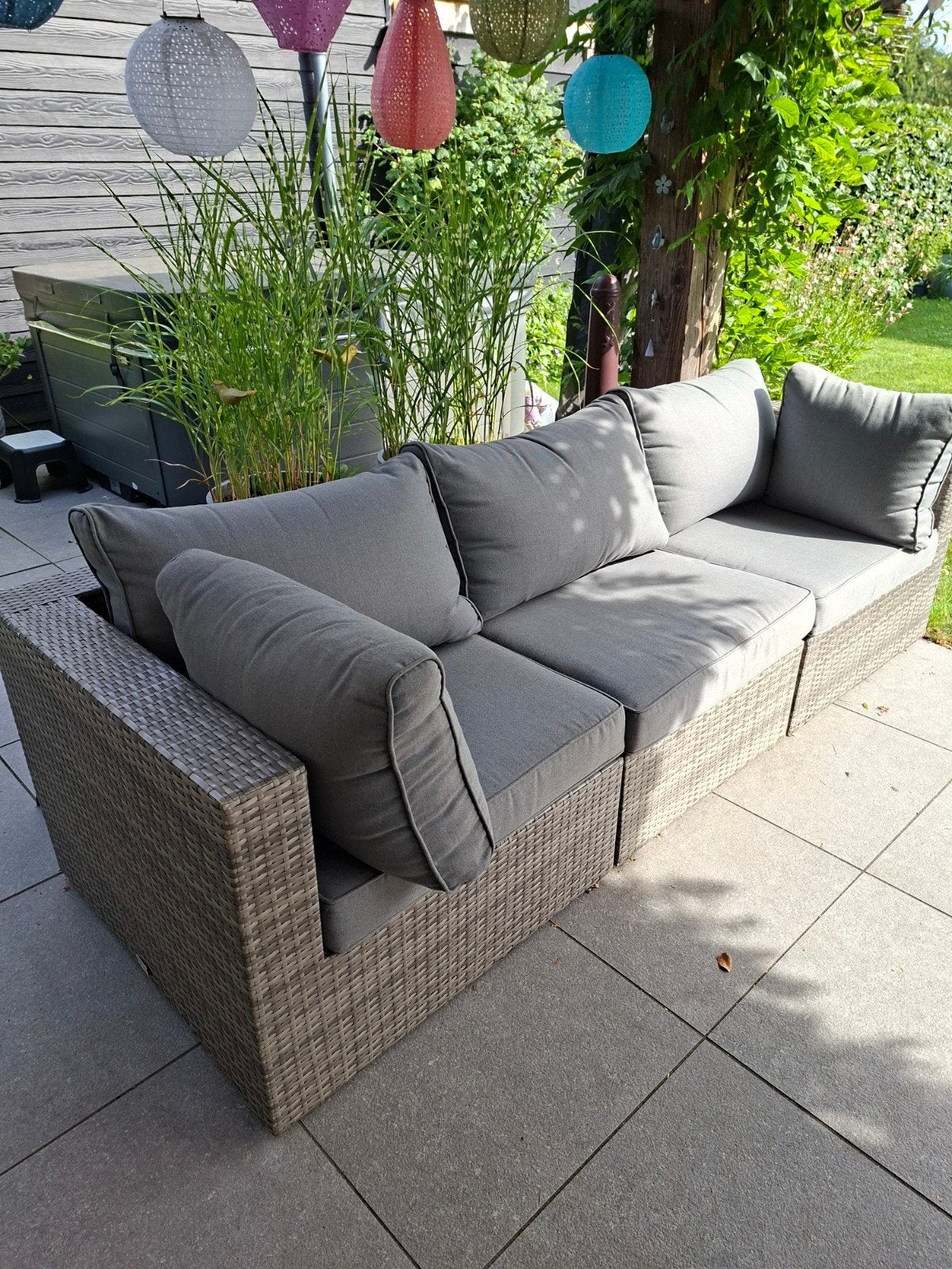 GRATIS!! Kees Smit Forza Loungebank - Grijs Kunststof, Tuin en Terras, Tuinsets en Loungesets, Ophalen, Gebruikt, Bank