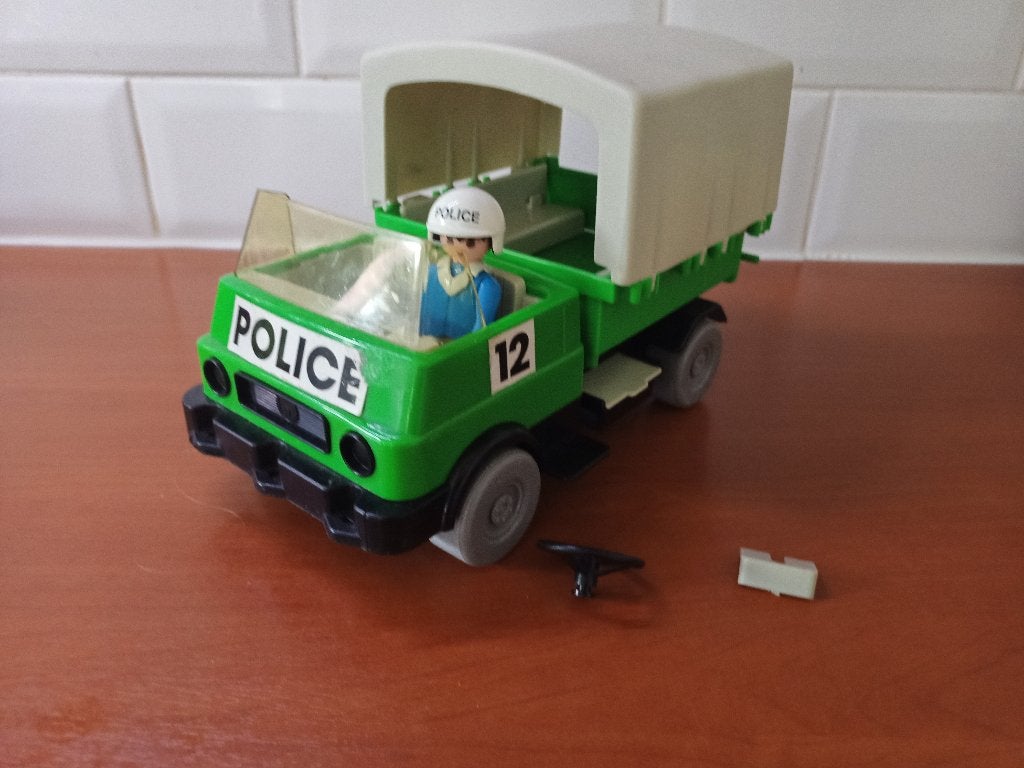 Vintage Playmobil 3233 Politiewagen - system klicky, Ophalen, Gebruikt, Complete set, Voertuig
