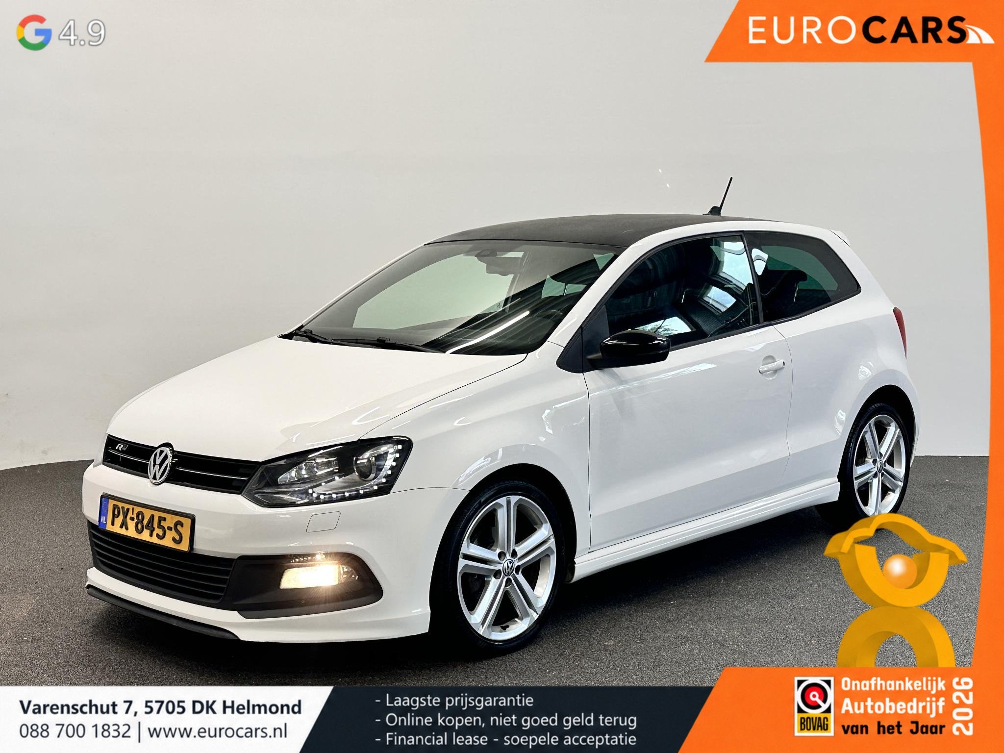 Volkswagen Polo 1.6 TDI DSG-7 R-Line Airco/Climatronic Xenon, Euro 5, Stof, Gebruikt, Zwart