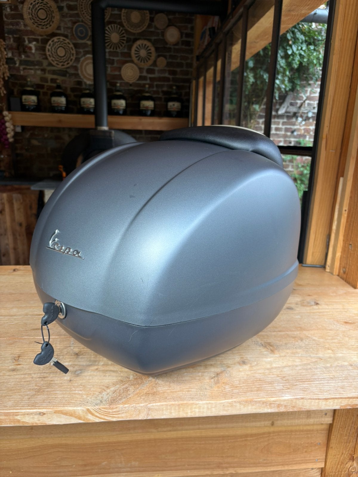 Vespa GTS Topkoffer oem grigio titanio, Ophalen of Verzenden, Gebruikt