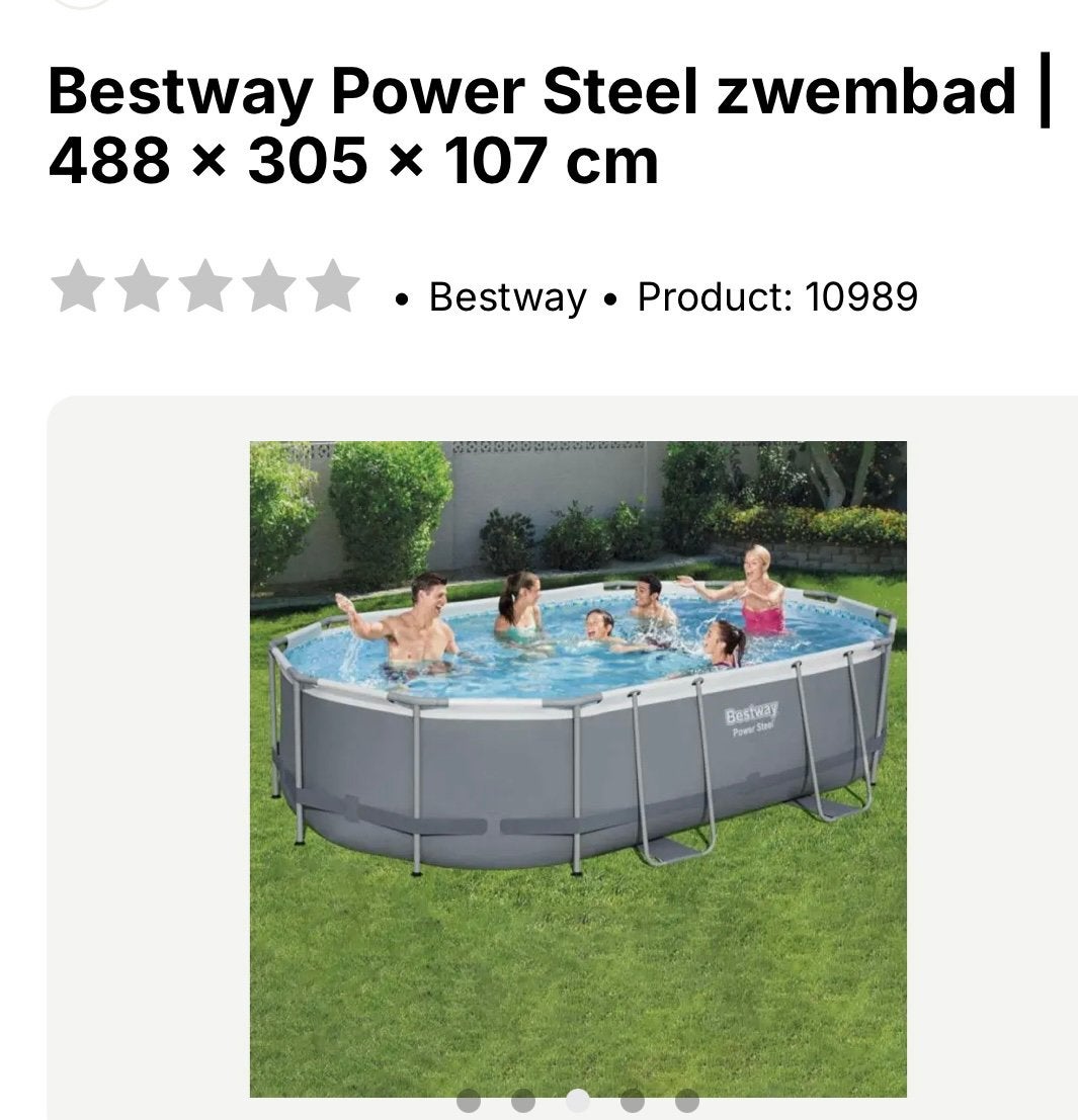 Bestway ovaal zwembad Power Steel 488-305-107, Tuin en Terras, Zwembaden, Ophalen, Gebruikt, 200 tot 300 cm, 80 tot 120 cm