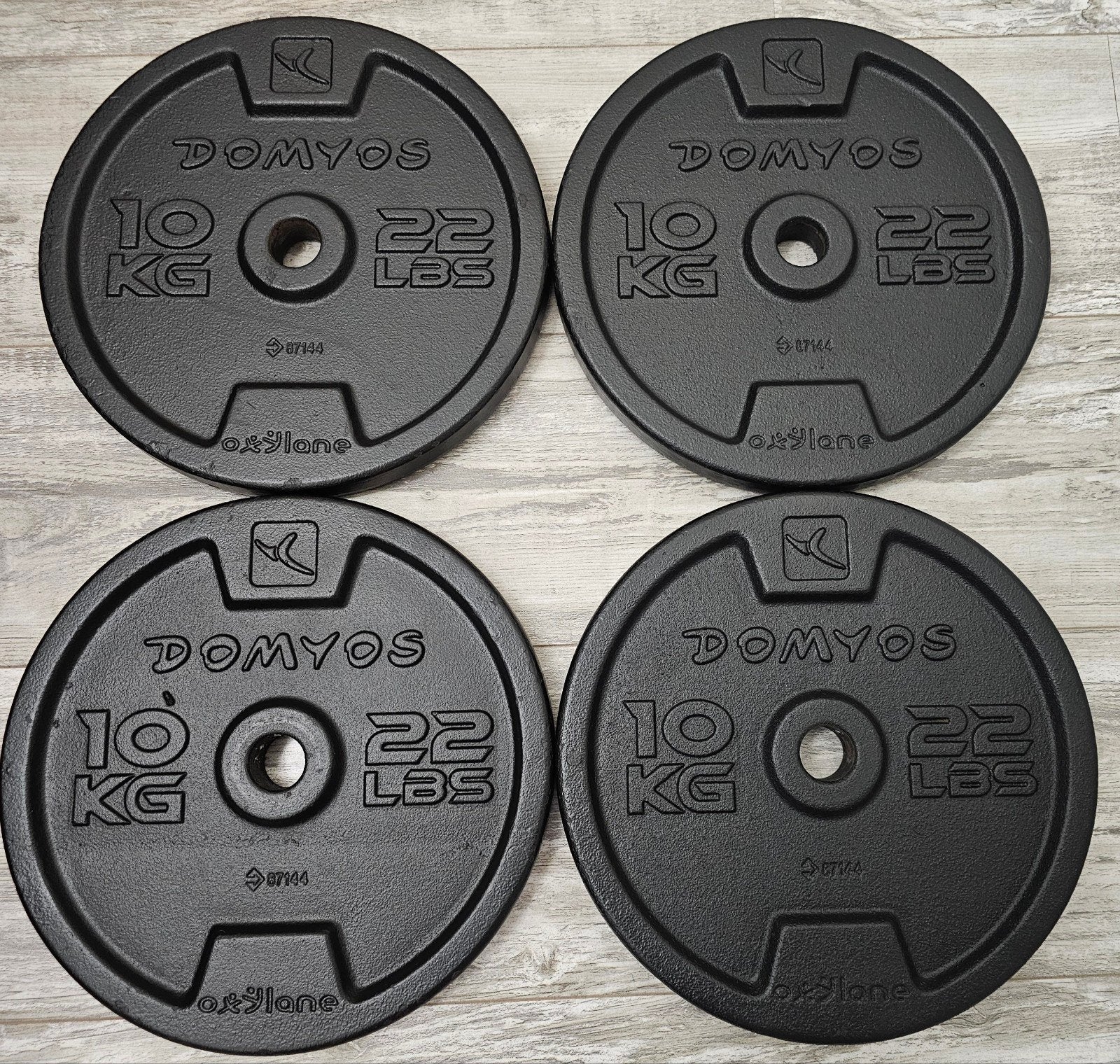 Halterschijven 4x10kg Totaal 40kg ijzer 28mm, Ophalen, Zo goed als nieuw