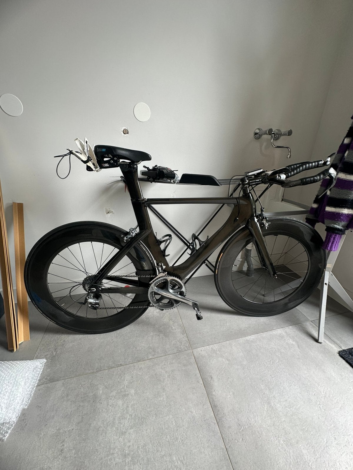 Tt Fiets volledig carbon + wielen, DURA ACE, Zo goed als nieuw, 57 tot 61 cm, Meer dan 20 versnellingen, Ophalen