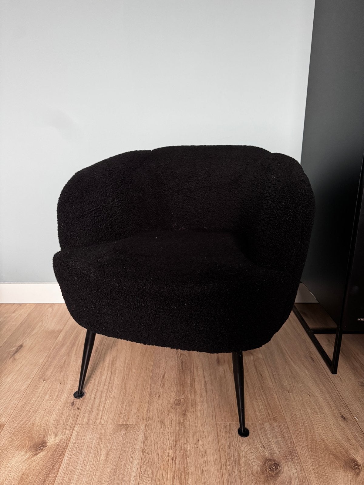 Zwarte Teddy Fauteuil, Ophalen, Gebruikt, Stof, 75 tot 100 cm