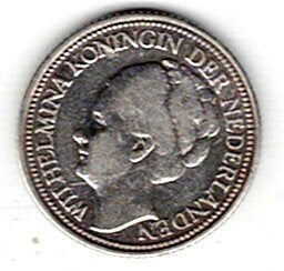 26-1480 Nederland 25 cent 1926, Verzenden, Koningin Wilhelmina, 25 cent, Zilver