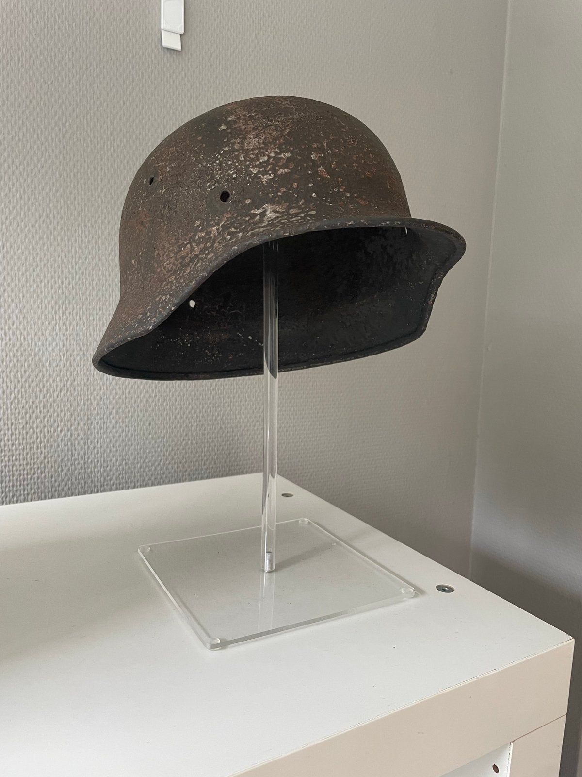 Zeldzame Duitse WOII Stahlhelm M40, Verzamelen, Ophalen of Verzenden, Landmacht, Duitsland, Helm of Baret