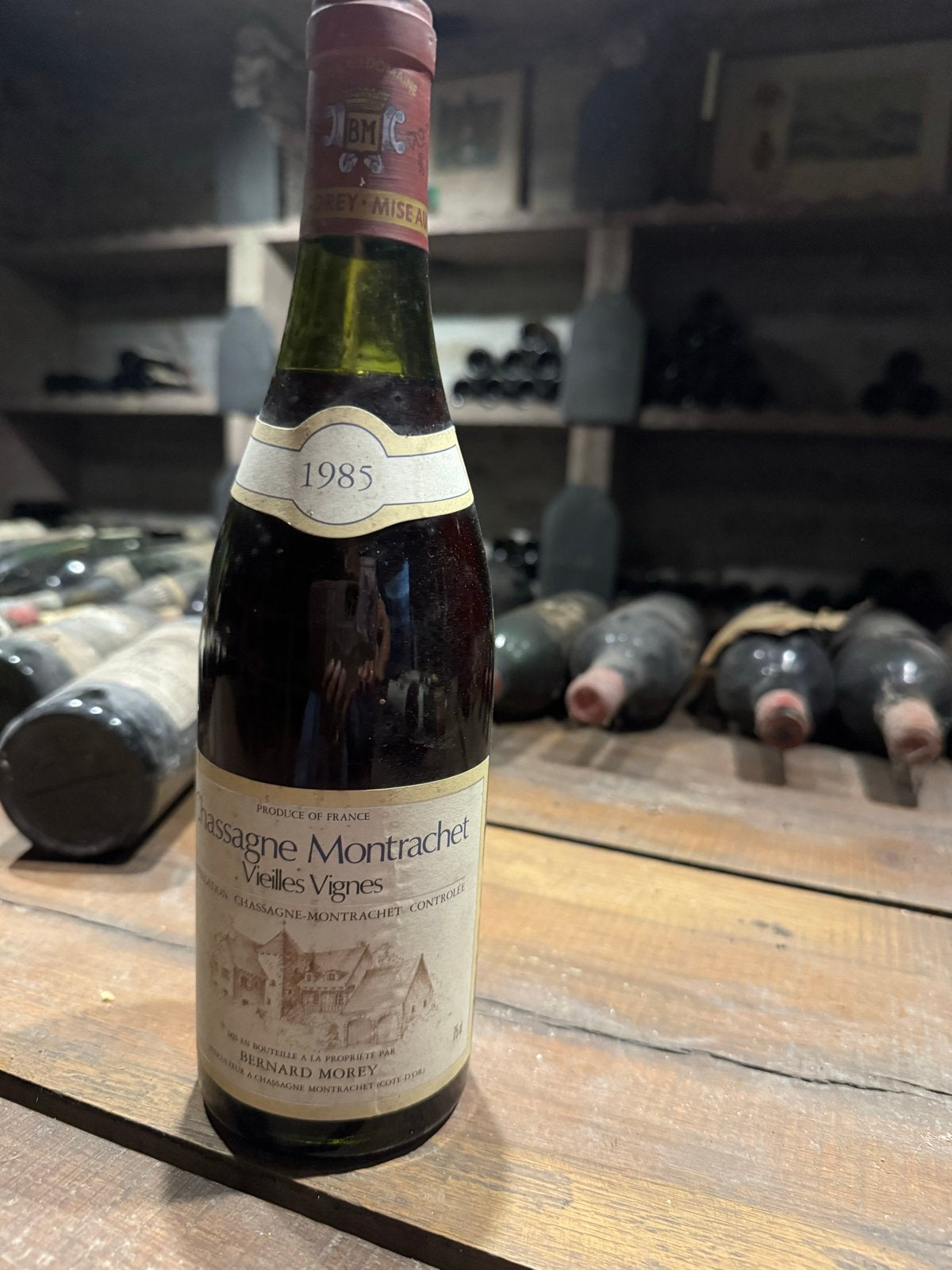 Chassagne Montrachet Vieilles Vignes 1985 Rode Wijn, Verzamelen, Ophalen, Frankrijk, Zo goed als nieuw, Rode wijn