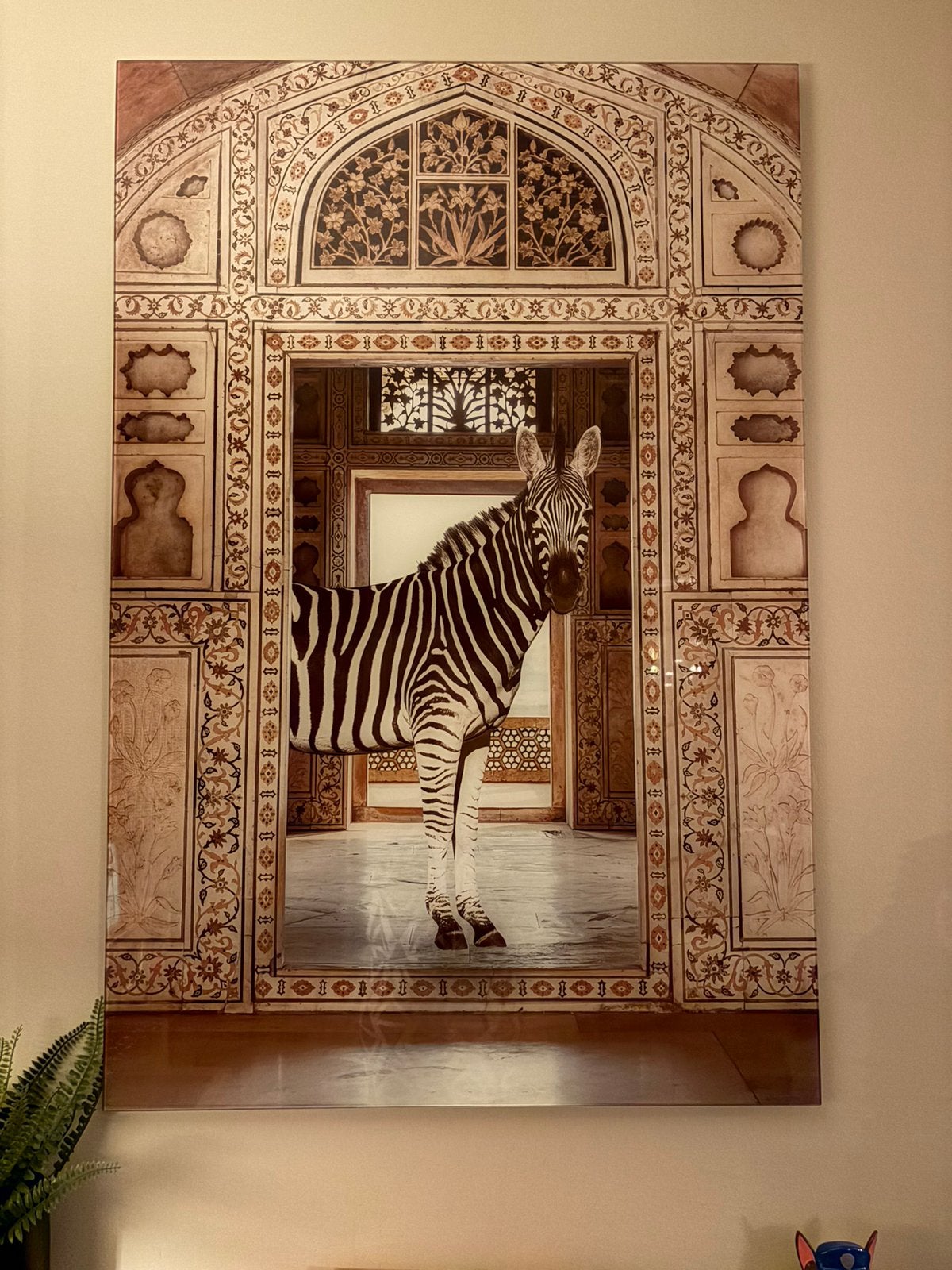 Glas schilderij zebra, Ophalen