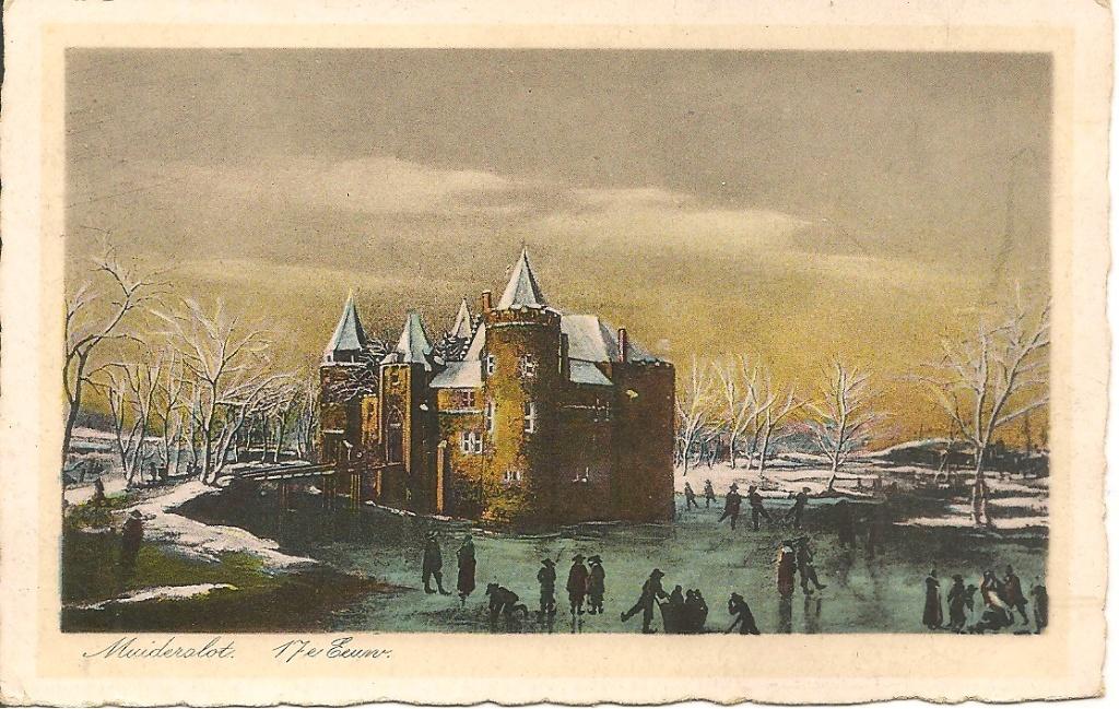Muiderslot 17e Eeuw.    Muiden., Ophalen of Verzenden, 1920 tot 1940, Gelopen, Noord-Holland