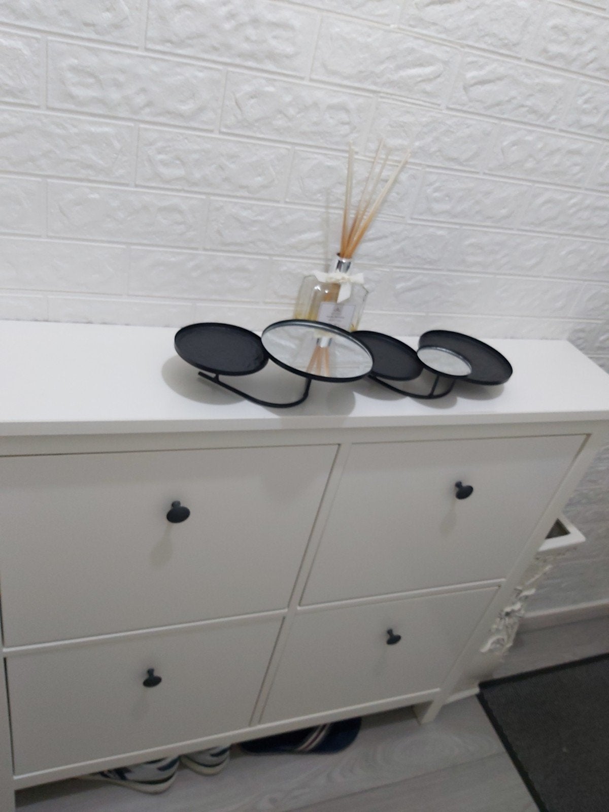Witte schoenenkast met 4 vakken - IKEA Bissa, Huis en Inrichting, Ophalen of Verzenden, Gebruikt, Modern, functioneel