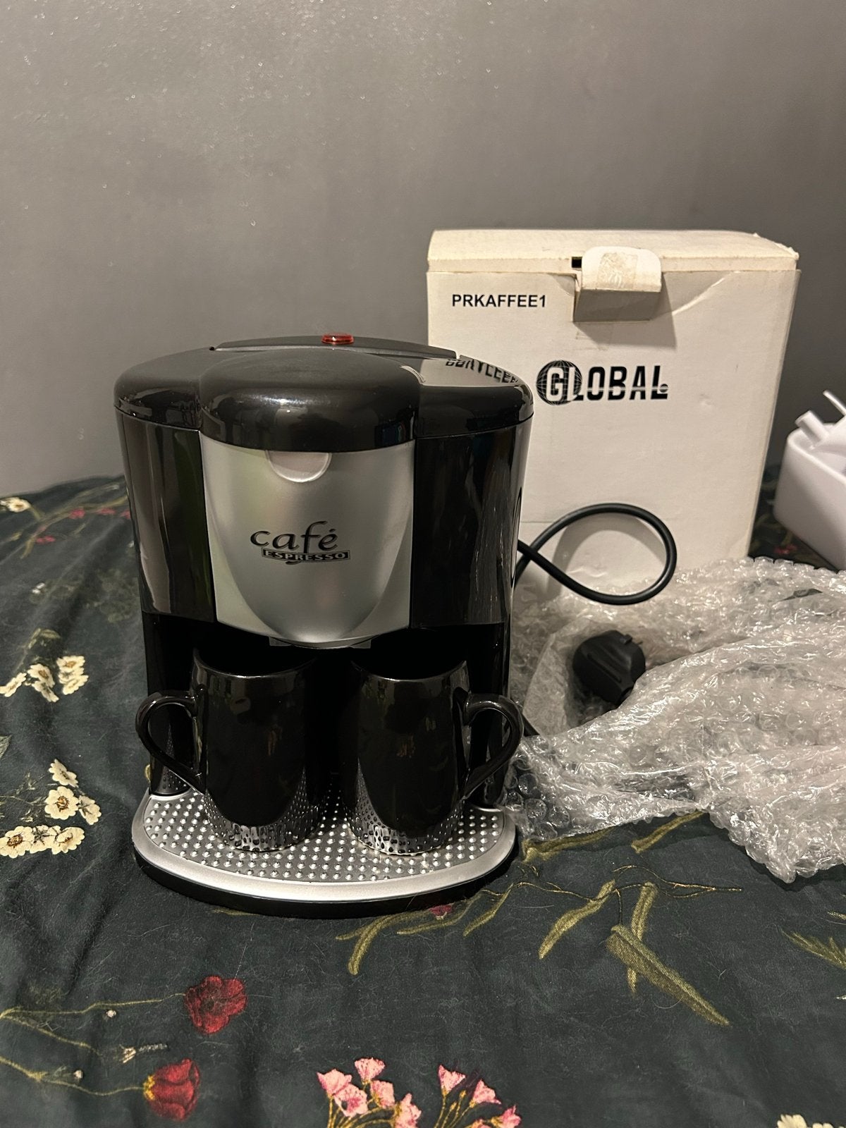 Global Café Espresso Koffiezetapparaat met 2 kopjes, Espresso apparaat, Gemalen koffie, Ophalen of Verzenden, Zo goed als nieuw
