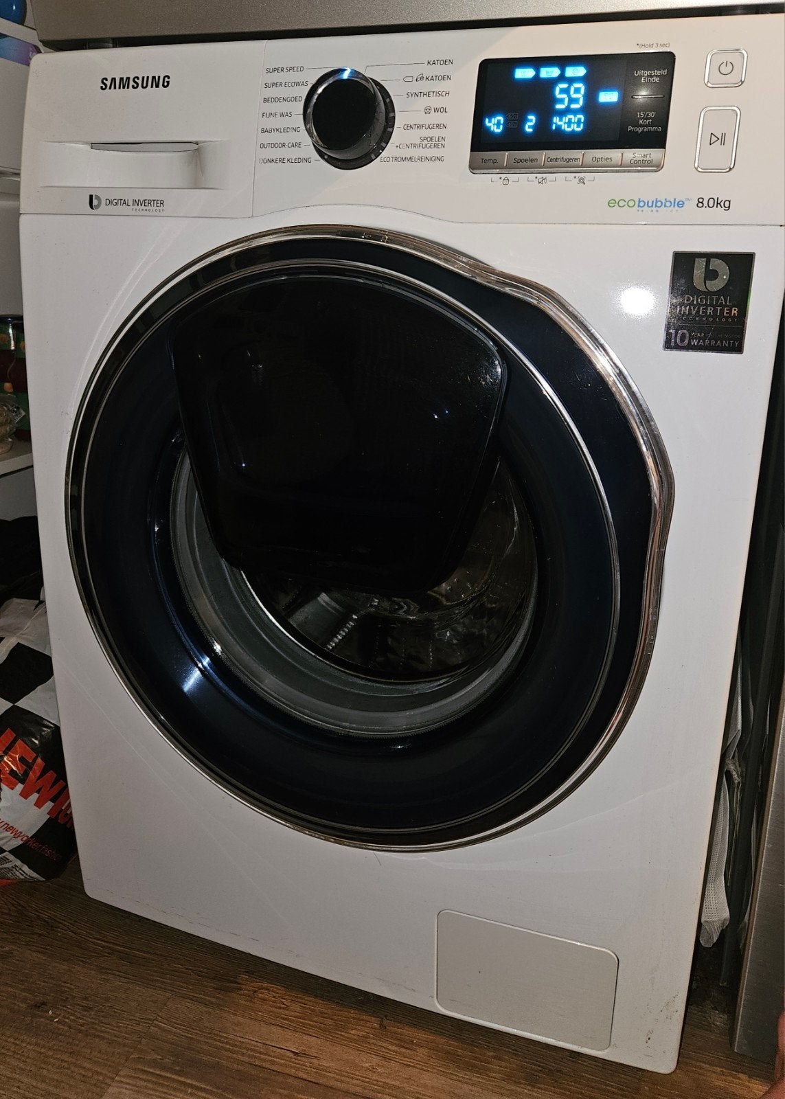 Samsung EcoBubble 8.0kg Wasmachine - Uitstekende staat, Ophalen, 1200 tot 1600 toeren, Gebruikt, 8 tot 10 kg