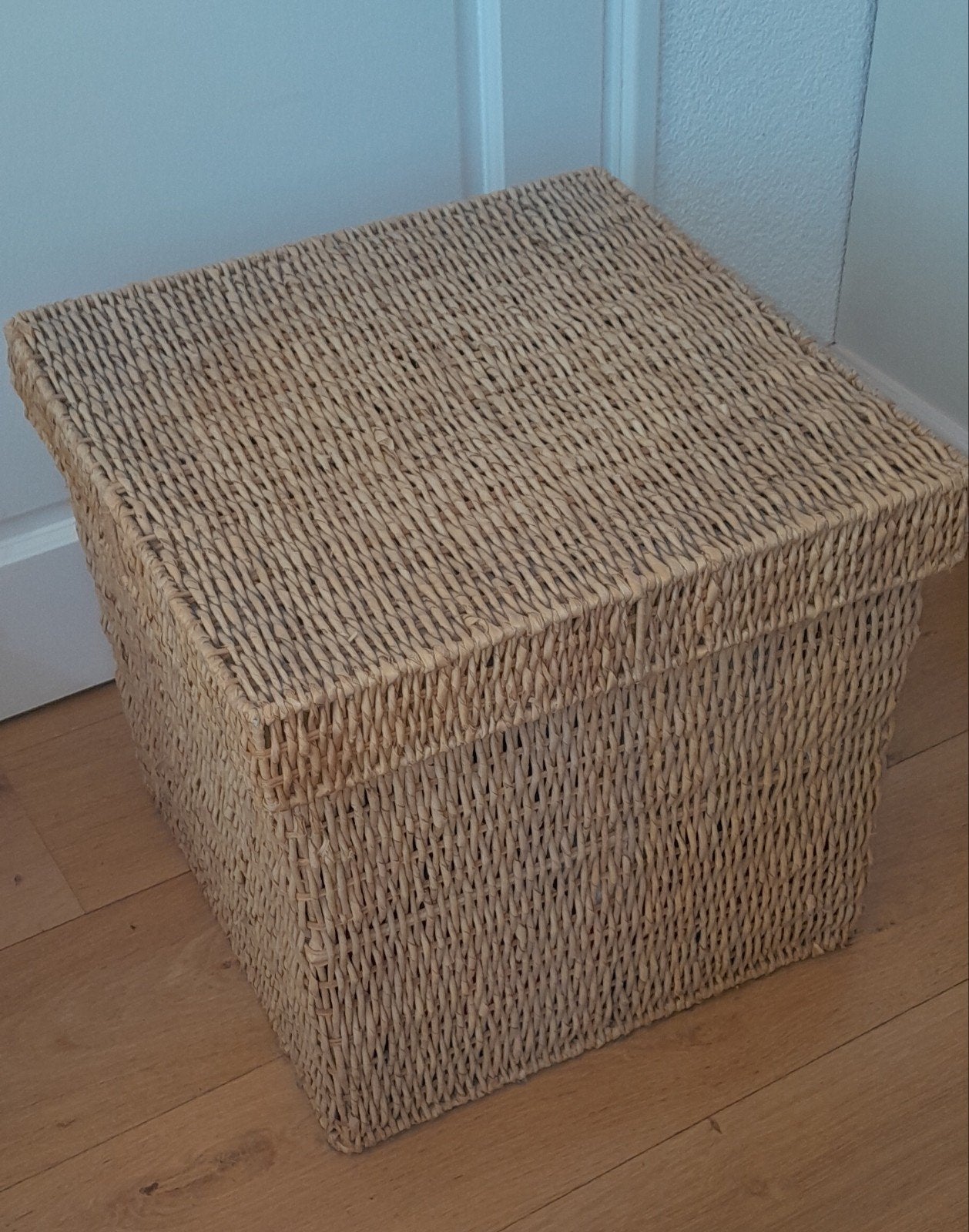 Grote rieten mand, Huis en Inrichting, Ophalen, Rechthoekig, Riet