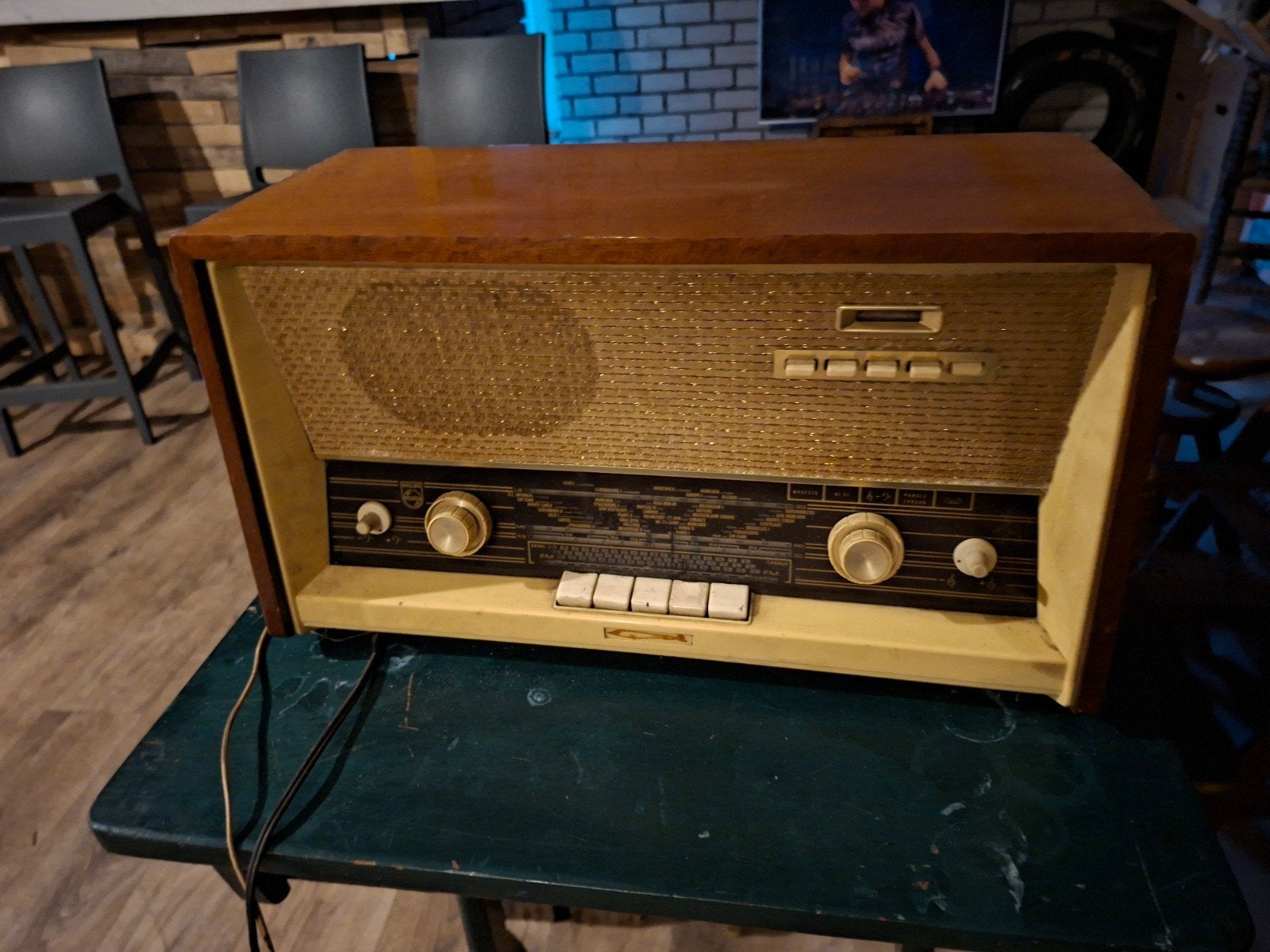 Vintage Philips buizenradio - Werkend, Ophalen, Gebruikt, Radio