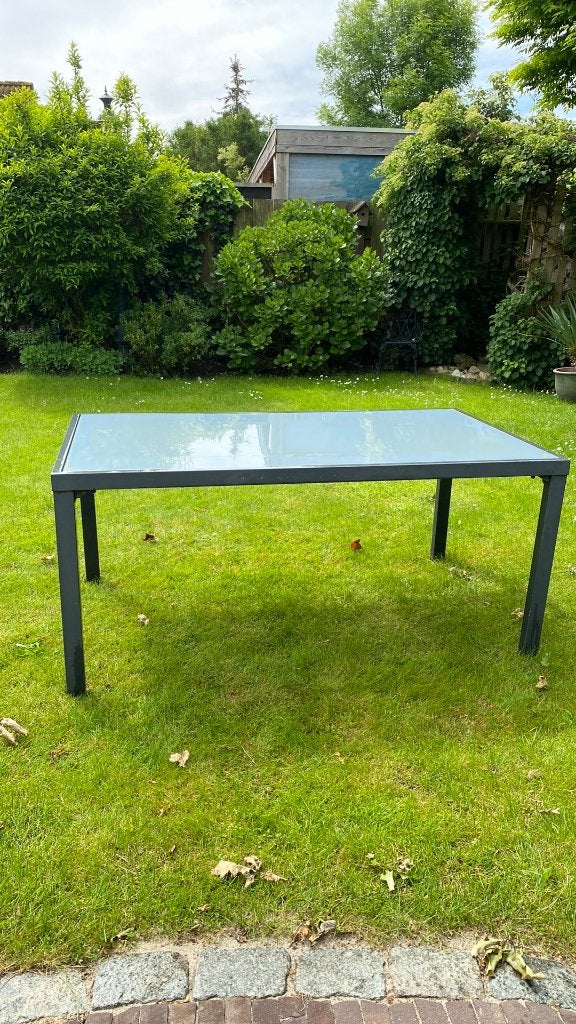aluminium Tuintafel 160 X 90cm, Tuin en Terras, Tuintafels, Ophalen, Gebruikt, Rechthoekig, Aluminium