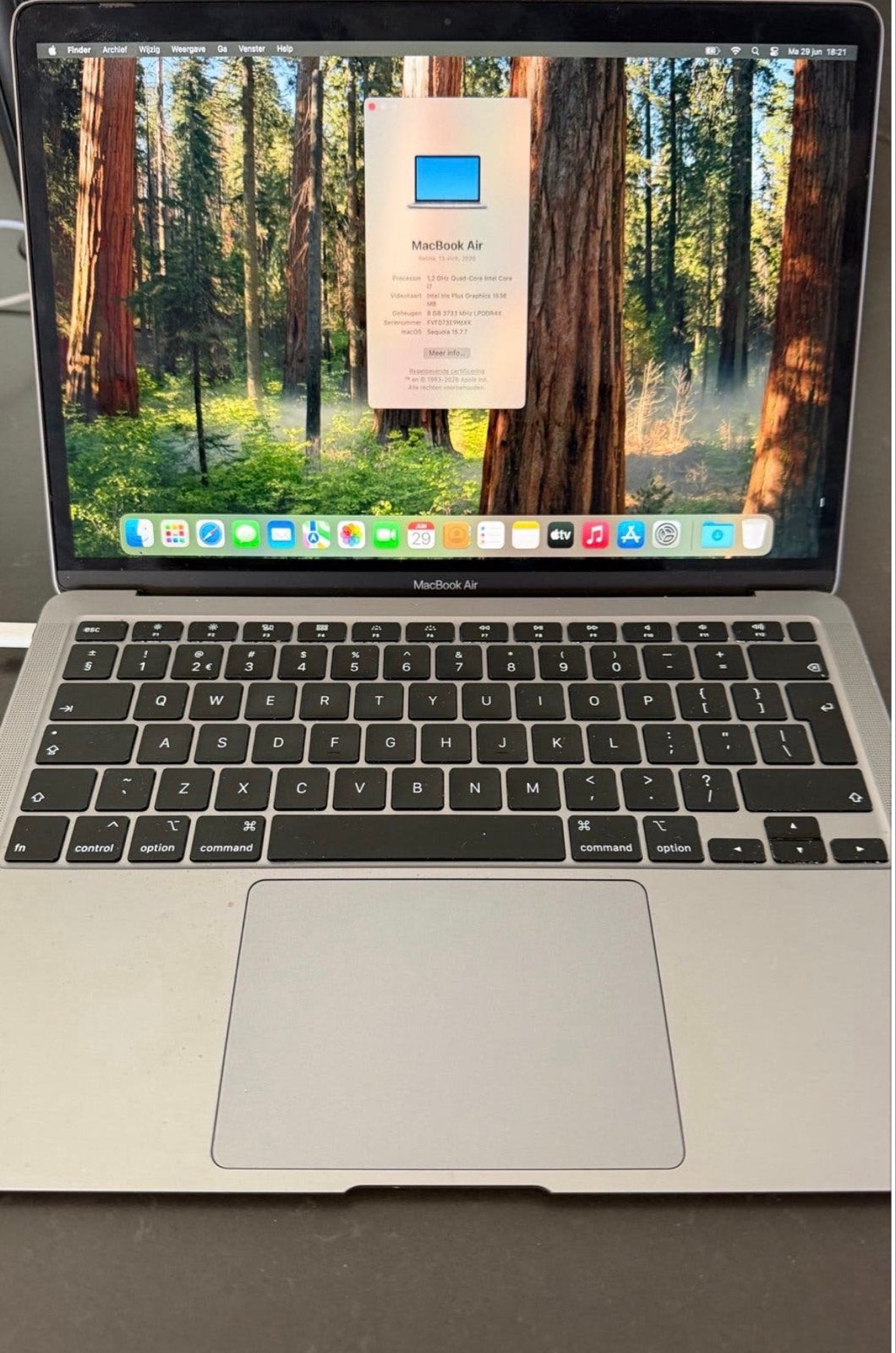 MacBook Air Retina 13 inch 2020 i7 8GB 512GB SSD, Computers en Software, Apple Macbooks, 8 GB, 13 inch, Minder dan 2 Ghz, 512 GB