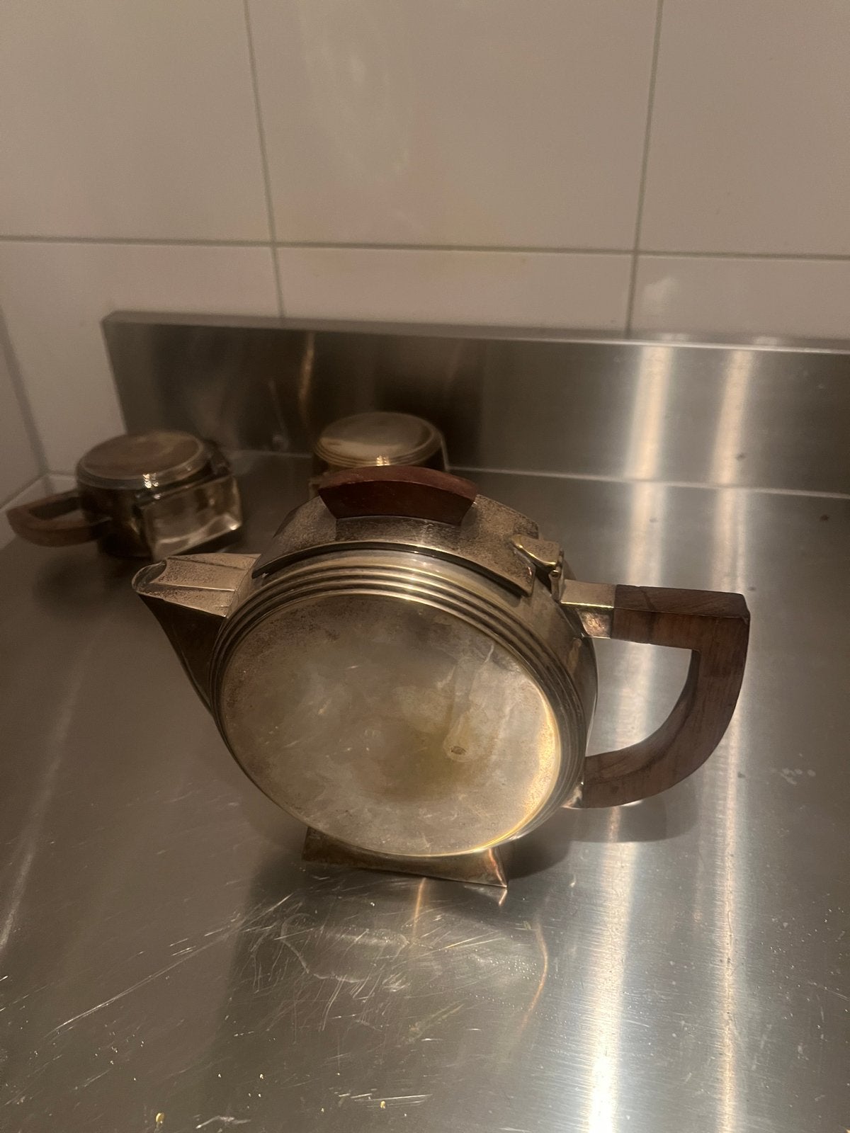Art Deco Verzilverd Theeservies Jaren '30, Ophalen of Verzenden, Zilver