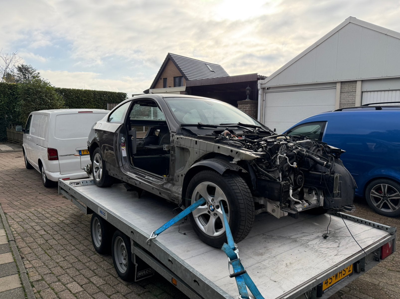 Bmw e92 chassis inclusief onderstel, Auto diversen, Schadeauto's, BMW, Benzine, Zwart, Ophalen