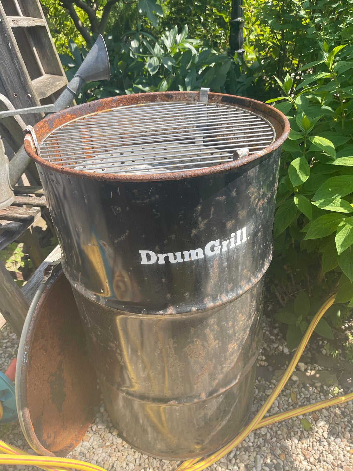 Drumgrill diam 50cm - Deksel geroest, rest goed, Ophalen, Gebruikt