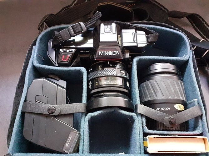Minolta 5000 met lenzen flitser, Audio, Tv en Foto, Ophalen of Verzenden, Gebruikt, Spiegelreflex, Minolta