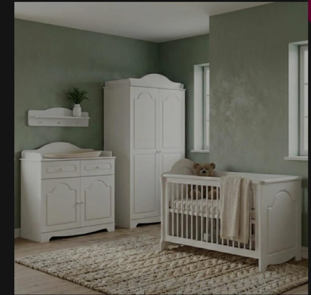 Complete Born Lucky babykamer 3-delig + wipstoel & bedhemel, Ophalen, Gebruikt, Jongetje of Meisje