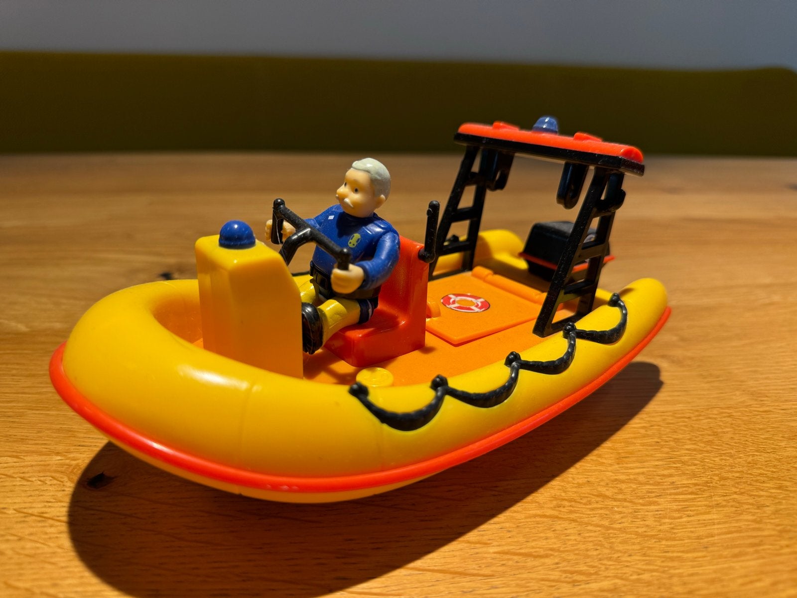 Brandweerman Sam reddingsboot met figuur, Ophalen of Verzenden, Gebruikt