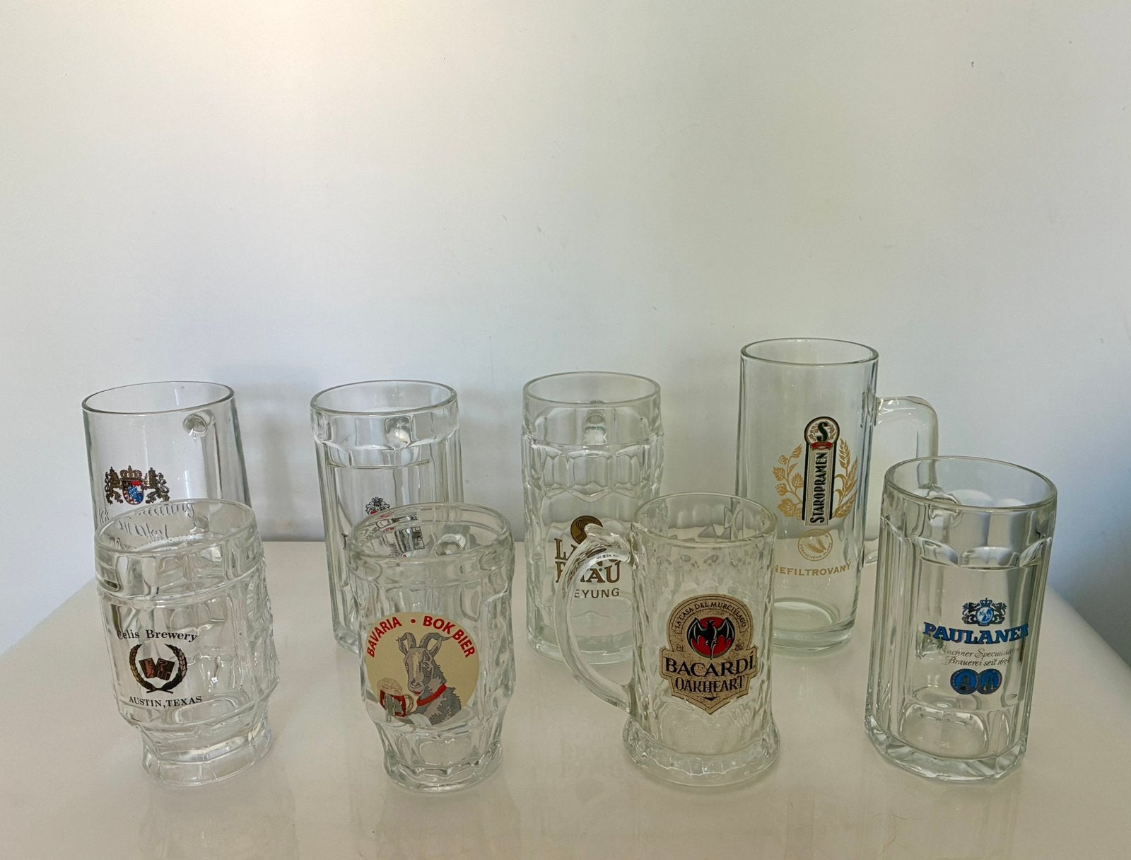 8 stuks grote bierpullen, Verzamelen, Ophalen of Verzenden, Zo goed als nieuw, Bierglas