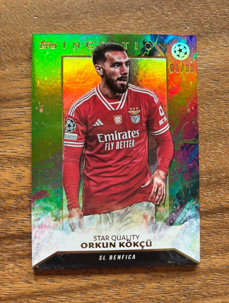 Orkun Kökcü Topps Inception Star Quality SL Benfica 01/99, Verzamelen, Sportartikelen en Voetbal, Ophalen of Verzenden, Zo goed als nieuw